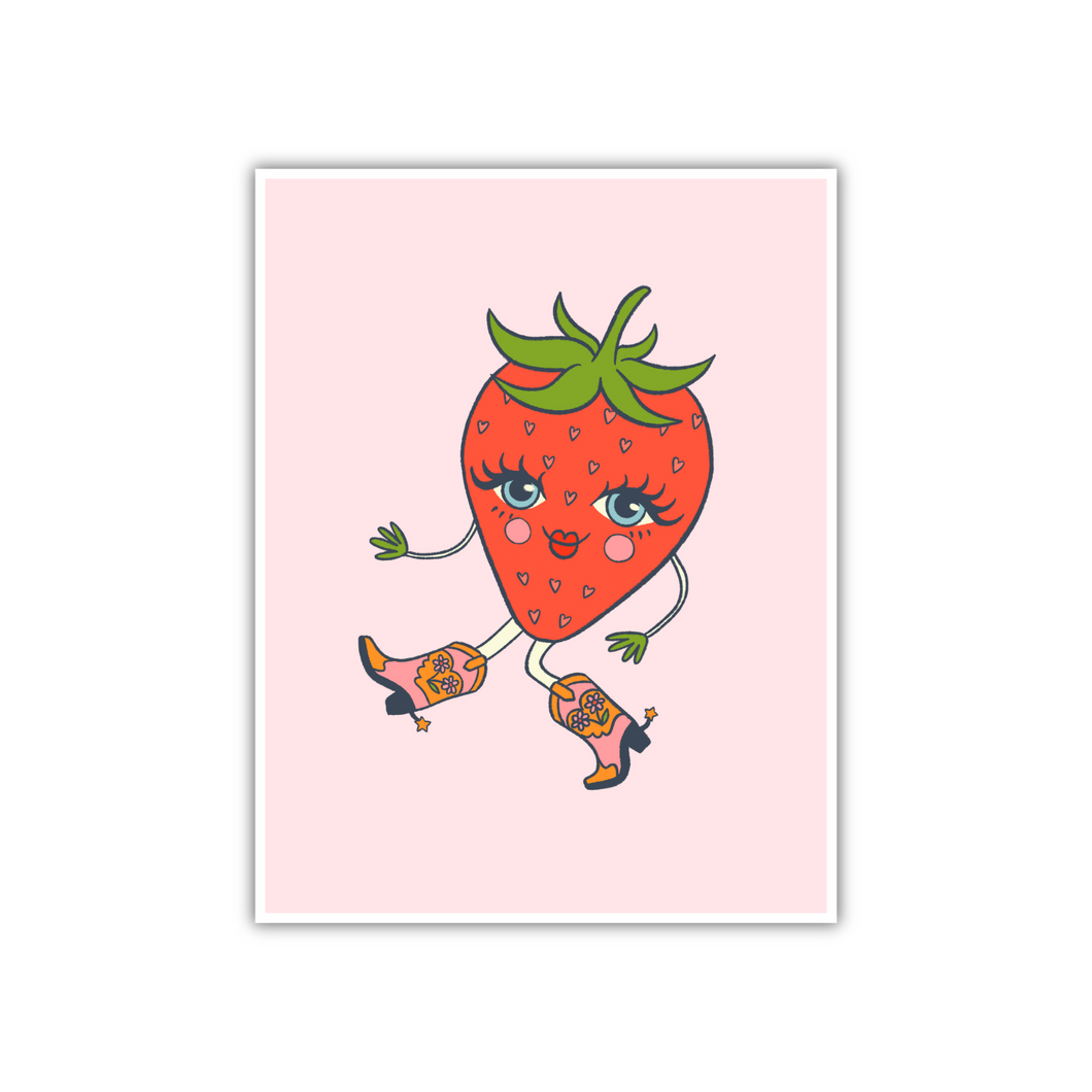 Strawberry Cowgirl Print