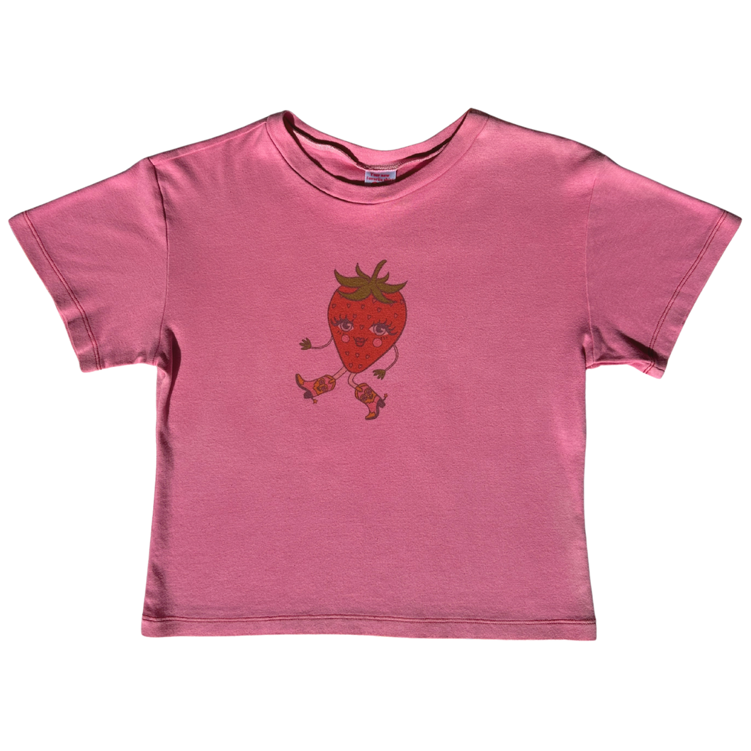 Strawberry Cowgirl Pink Baby Tee