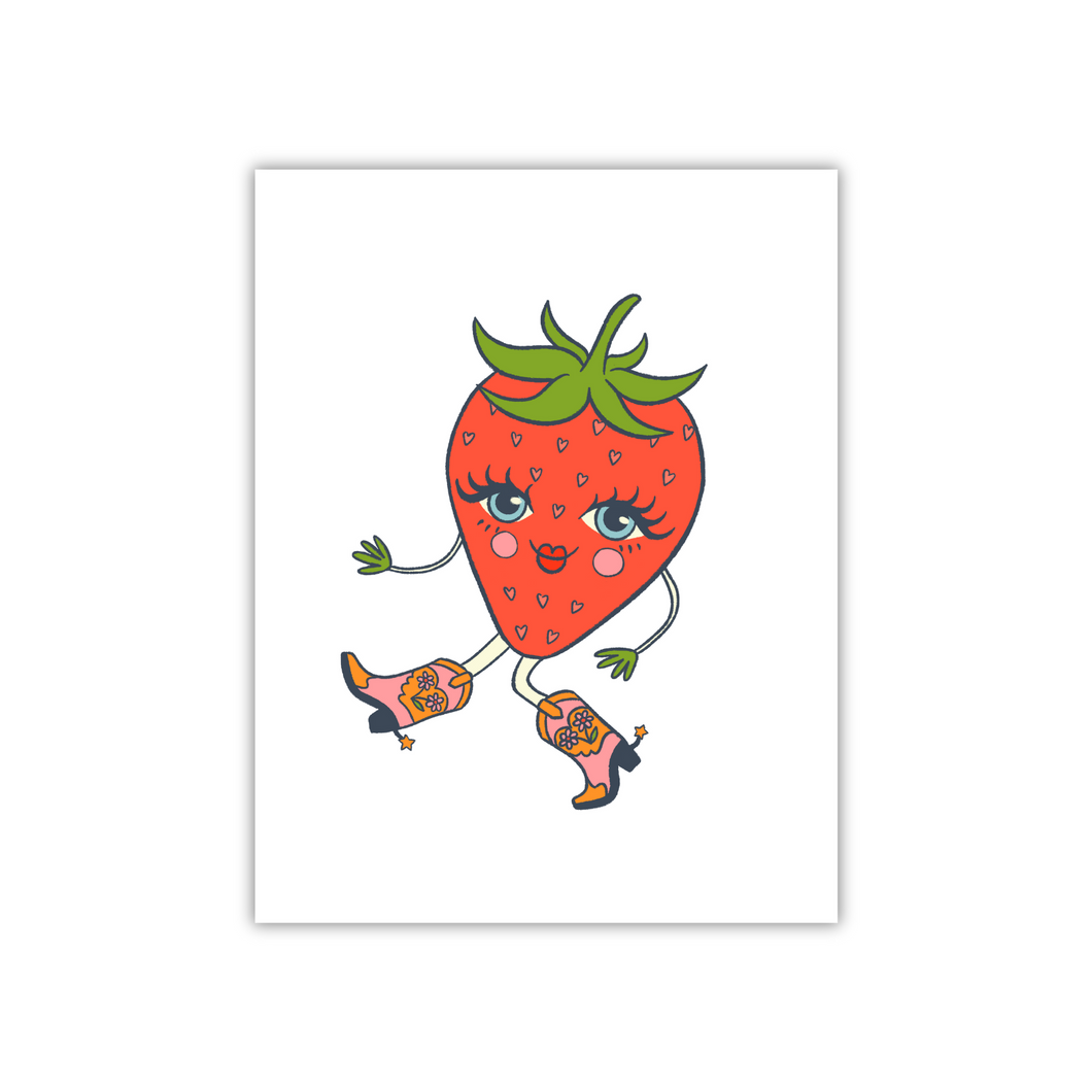 Strawberry Cowgirl Print
